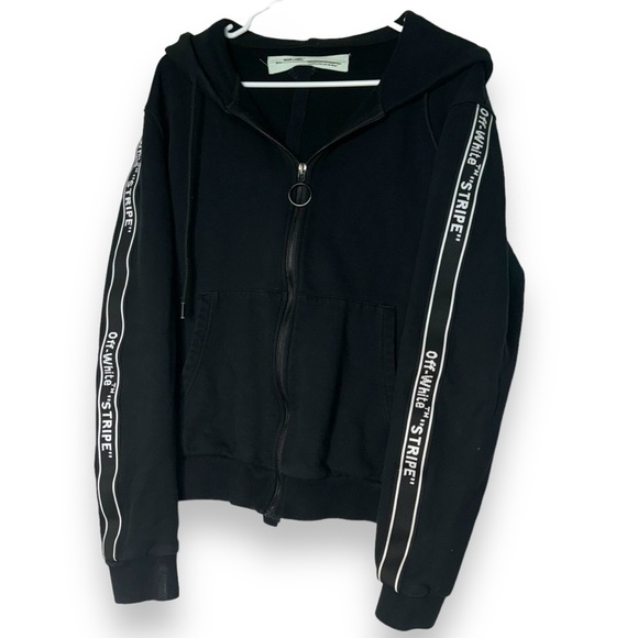 Off-White Other - OFF-WHITE C/O Virgil Abloh 2018  full Zipper Hoodie Logo Stripes Medium Italy